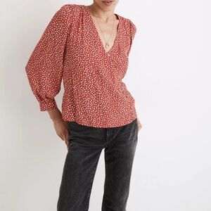 Madewell Kinston Wrap Top in Park Picnic.
Size S